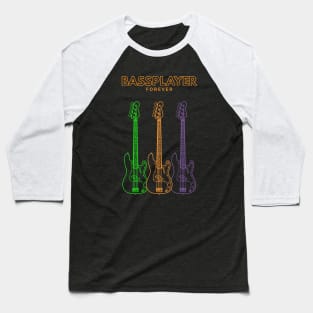 Bassplayer Forever P-style Bass Guitar Outline Baseball T-Shirt